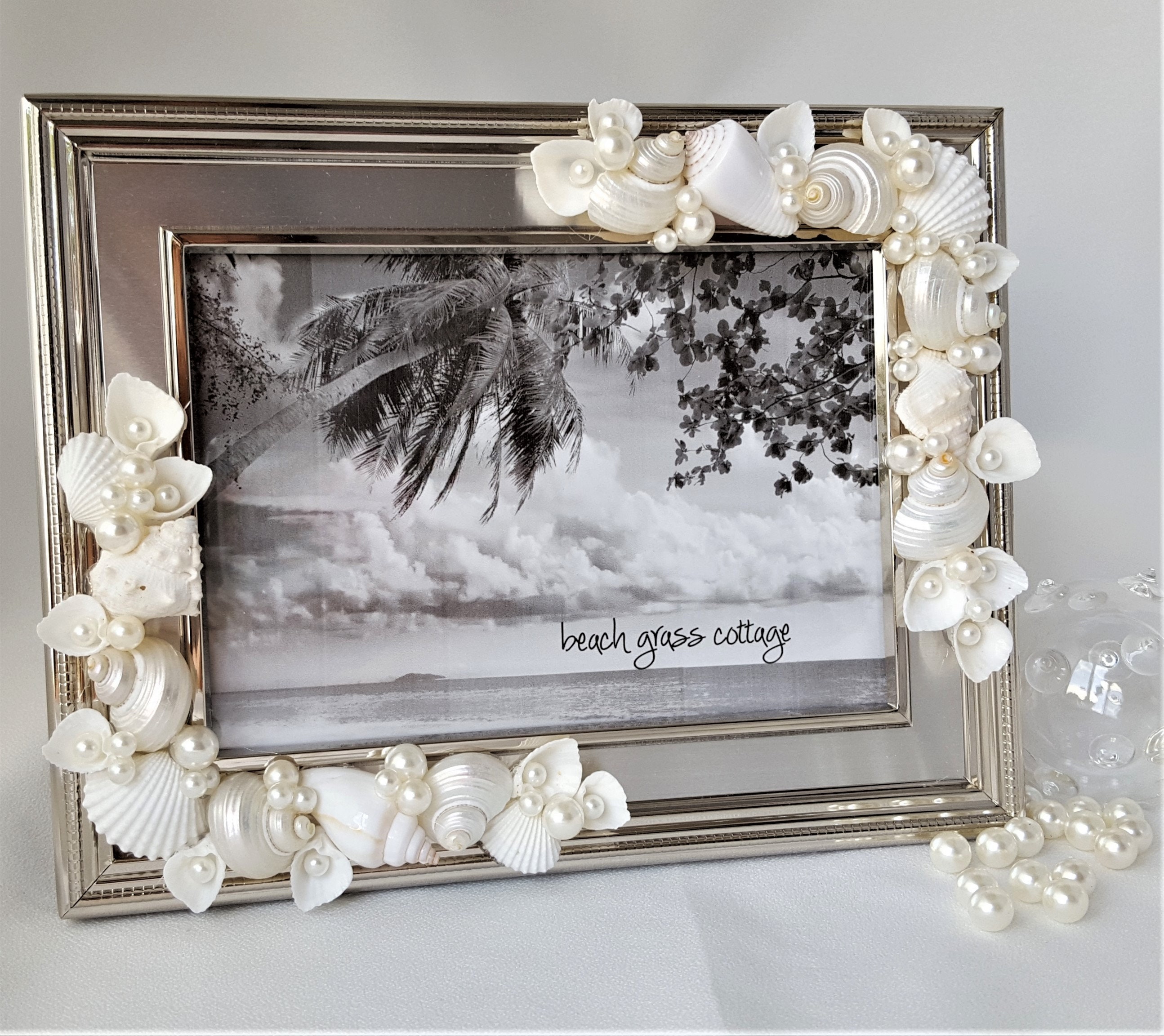 Beach Wedding Frame Seashell Wedding Frame Nautical White Etsy