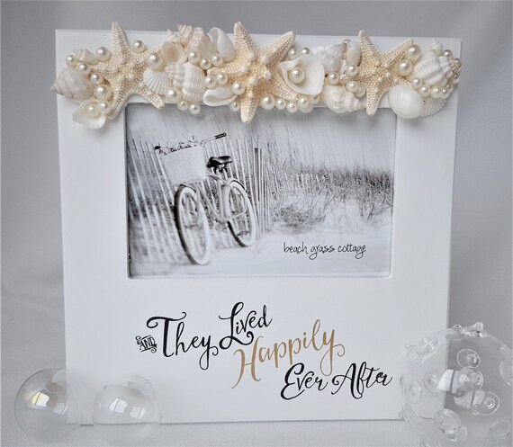 Beach Wedding Seashell Frame Beach Decor Nautical Decor Etsy