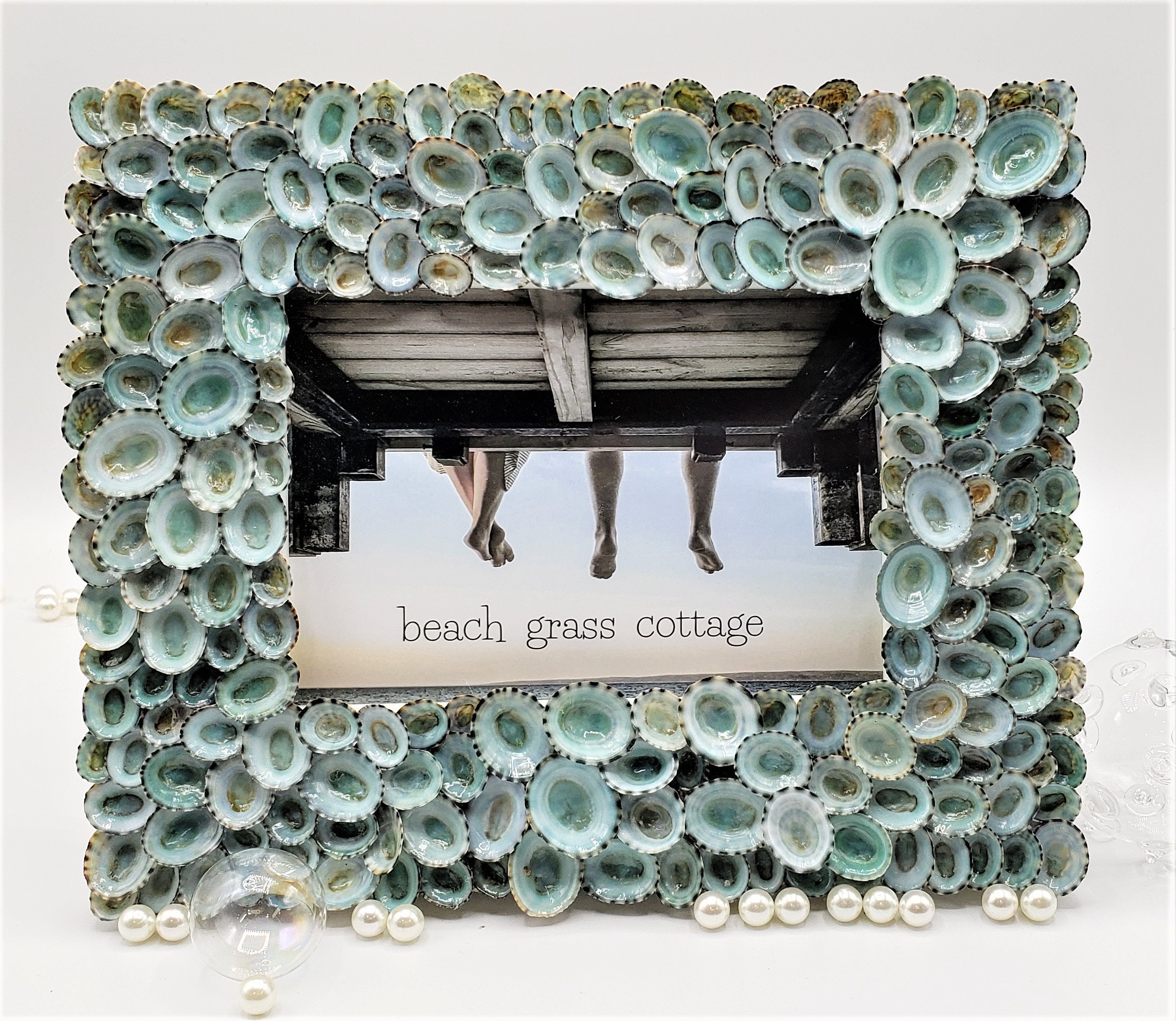 Beach Decor Seashell Frame Nautical Decor Shell Frame Etsy