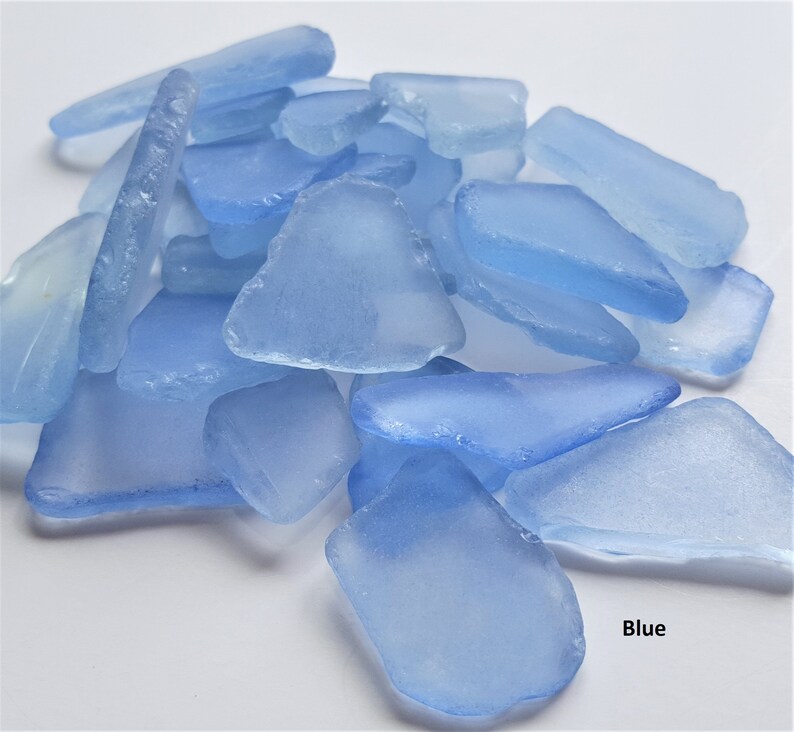 Beach Wedding Decor Bulk Sea Glass, Nautical Decor Bulk Beach Glass, Coastal Decor Bulk Seaglass, Colored Sea Glass, 2 LBS, 10 COLORS Blue