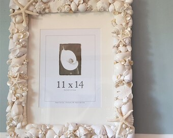 Seashell Picture Frame Nautical Coastal Decor Shell Wall Etsy France