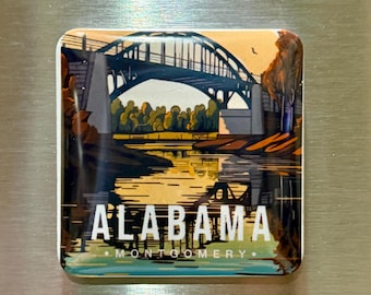 Alabama State Travel Magnet | Montgomery Riverfront Bridge Design