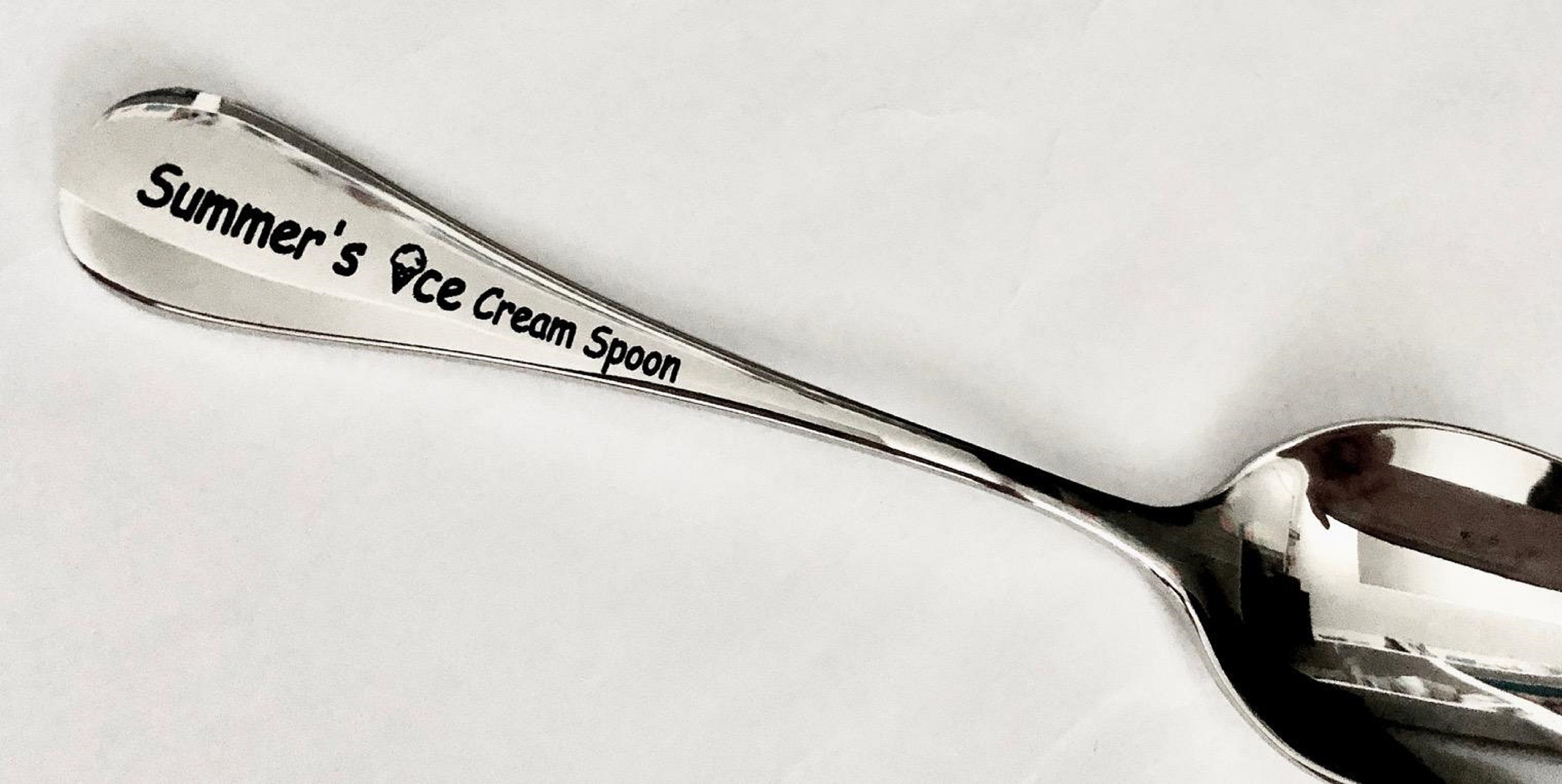 Custom ice cream spoon stainless steel Engraved Personalized Etsy