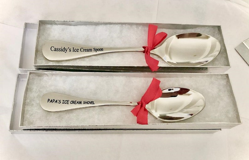 Custom ice cream spoon stainless steel Engraved name ice cream Etsy