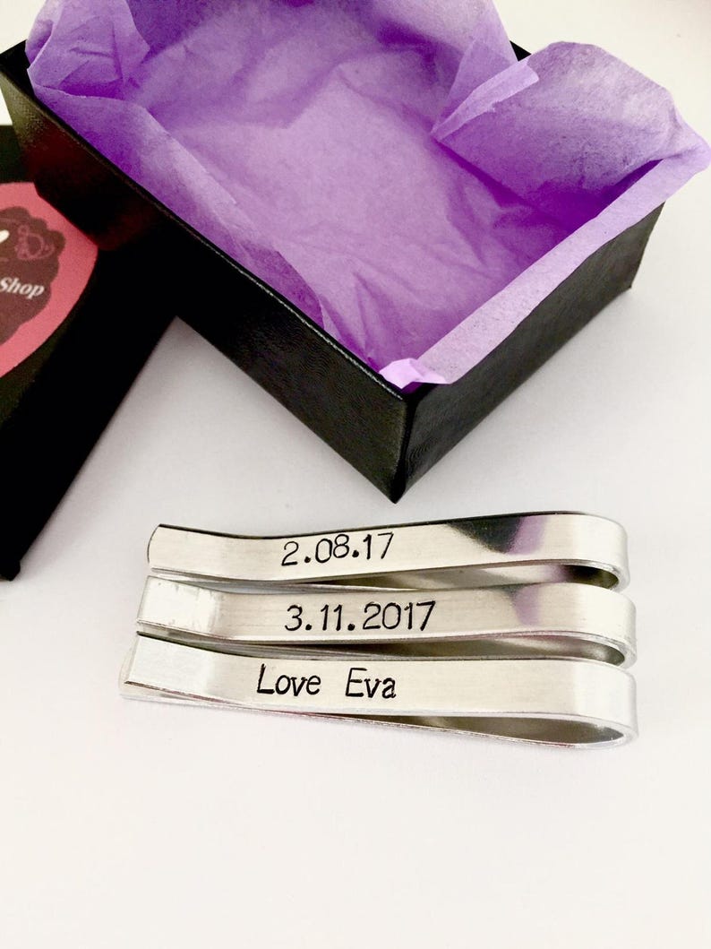 Set of two aluminum Tie Clips,Father of the GroomFather of the Bride tie clip Custom Tie bar