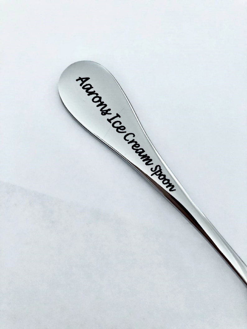 Custom ice cream spoon stainless steel Engraved name ice cream Etsy