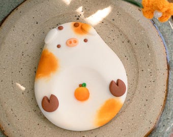 Pierre anti-stress Apple Moo Cow - Jouet anti-stress Kawaii Cow Pocket Pal - Cadeau anti-anxiété