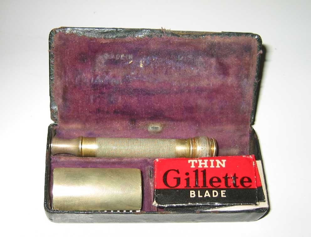 Antique Brass Gillette Safety Razor with Case Etsy