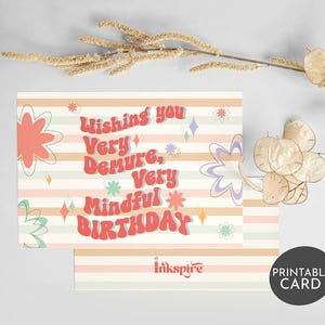 Cartão de aniversário elegante e consciente – Desejando a você um aniversário muito recatado e consciente – Cartão de felicitações digital exclusivo para impressão