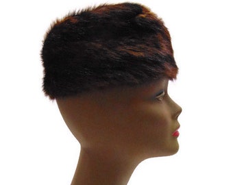 Vintage Mink Fur Hat Vintage Pillbox Hat Vintage Ladies Hats Vintage Brown Mink Fur Pill Box Hat