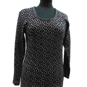 Vintage Sweaters Womens Vintage Orlon Sweater Black and Silver Sweater Retro Sweaters Womens Vintage Pullover Sweaters