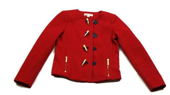 Michael Kors Red Jacket Vintage Red Wool Collarle… - image 5