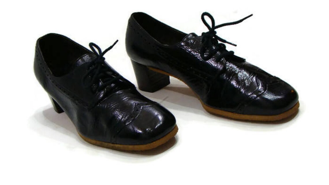 navy patent brogues ladies