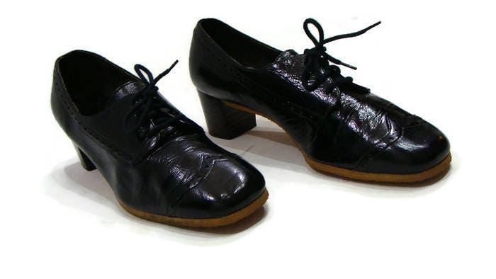 navy patent brogues