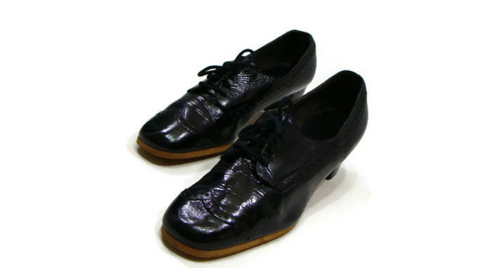 navy patent brogues ladies