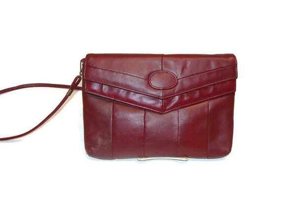 Removable shoulder strap Red / burgundy leather