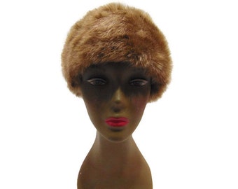 Vintage 70s Faux Fur Cloche Hat – Brown Quilted Satin Lined  display picture 1
