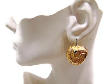 Vintage Gold Swirl Pattern Stud Earrings Vintage Pierced Earrings Vintage Style Earrings