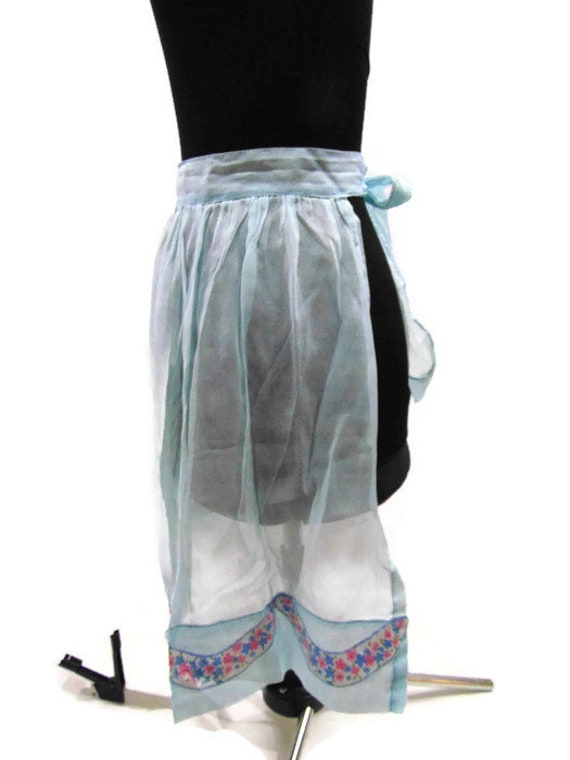 Vintage Sheer Aprons Light Blue Apron Womens Apro… - image 7