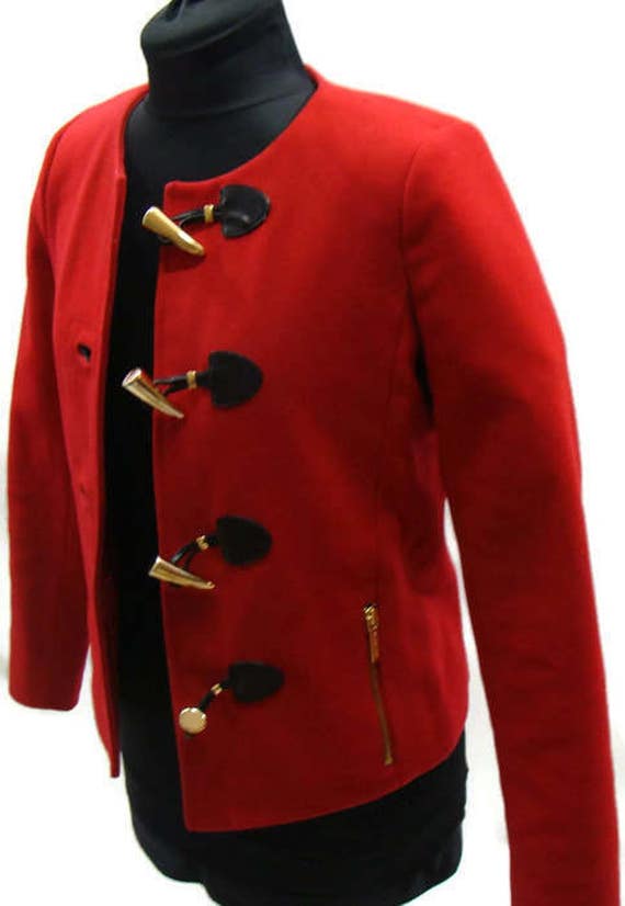 Michael Kors Red Jacket Vintage Red Wool Collarle… - image 2