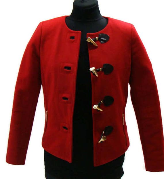 Michael Kors Red Jacket Vintage Red Wool Collarle… - image 3
