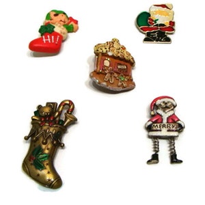 Vintage Lot of Christmas Pin Brooches Vintage Christmas Brooches Holiday Brooches Lot Of Vintage Brooches Vintage Christmas Pins