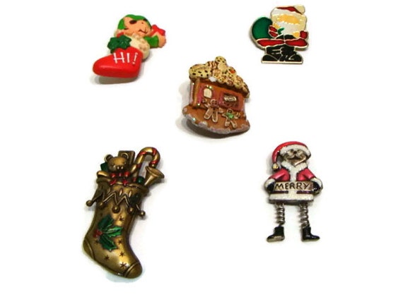 Vintage Lot of Christmas Pin Brooches Vintage Chr… - image 1