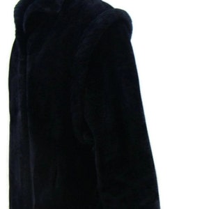 Vintage Black Faux Fur Coat Womens Black Faux Fur Coat Ladies Black Faux Fur Coat Faux Fur Winter Coats Retro Coats image 2