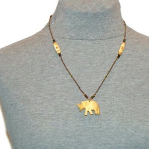 Vintage Elephant Pendant Beaded Necklace Vintage Elephant Necklace Vintage Pendant Necklace Vintage Elephant Jewelry Beaded Pendant Necklace
