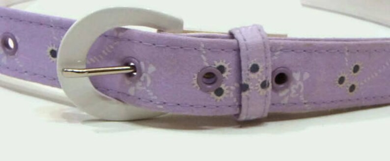 Vintage Fabric Belts For Dresses Flower Belts For Dresses Purple and White Belt Cloth Belt