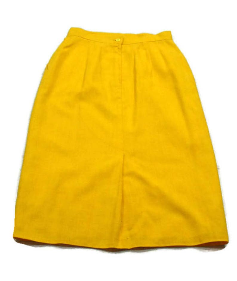 Vintage Yellow Midi Skirt Vintage Skirts for Women Yellow Knee - Etsy