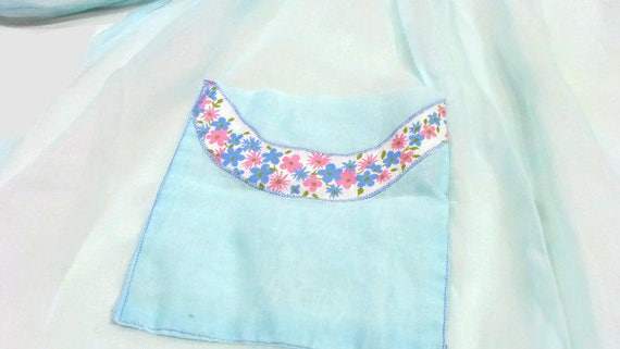 Vintage Sheer Aprons Light Blue Apron Womens Apro… - image 5