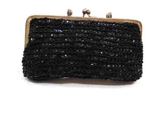 black sequin clutch