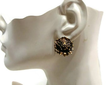 Ancienne Paire De Boucle D'oreille Plaquer Or Createur anneaux