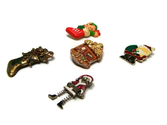 Vintage Lot of Christmas Pin Brooches Vintage Chr… - image 3