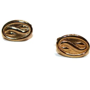 Vintage Oval Gold Engraved Unisex Cufflinks Vintage Gold Cufflinks Monogrammed Cufflinks Vintage Cufflinks for Men Cufflinks For Women