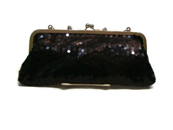 black sequin clutch
