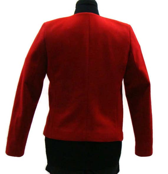 Michael Kors Red Jacket Vintage Red Wool Collarle… - image 4