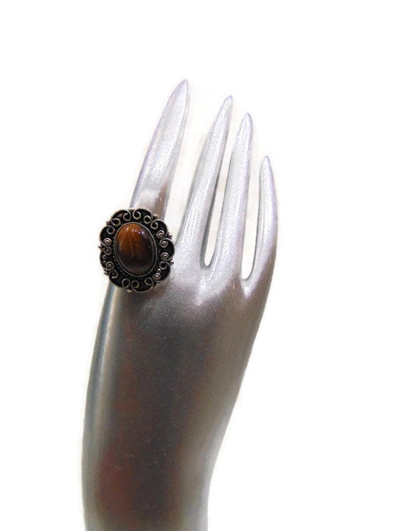 Vintage Cocktail Rings Vintage Cats Eye Silver Rin