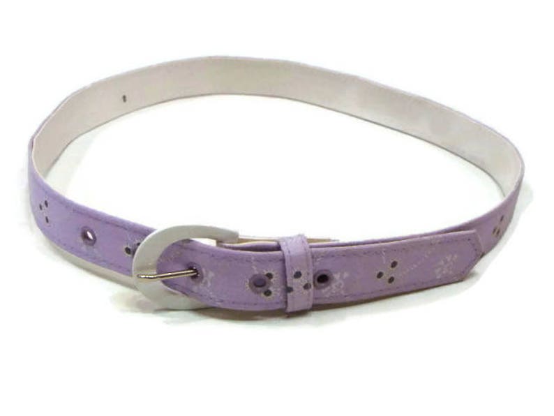 Vintage Fabric Belts For Dresses Flower Belts For Dresses Purple and White Belt Cloth Belt