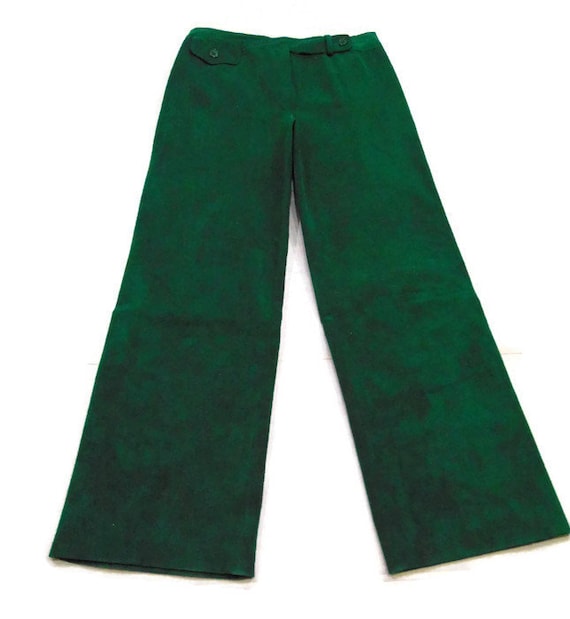 green bell bottom jeans
