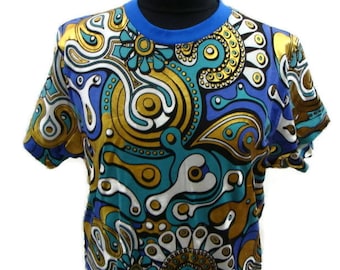 Vintage Graphic T Shirts 90s Vintage T Shirts Abstract Print T Shirt