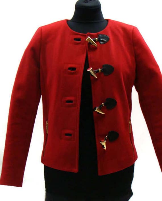 Michael Kors Red Jacket Vintage Red Wool Collarles