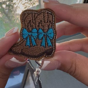 Boots & Bows badge reel; Nurse badge; school badge; western theme; badge reel