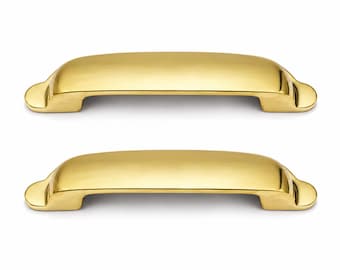 Solid Brass Cup Pull | Handmade Cabinet Drawer Handle | Vintage Bin Pull