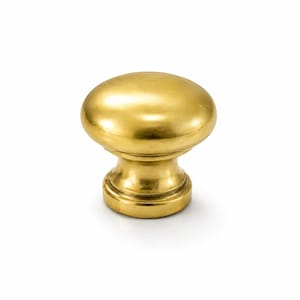 Solid Brass Mushroom Cabinet Knob with square backplate | Handmade Unlacquered Drawer Pull