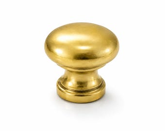 Brass Mushroom Drawer Knob with Square Backplate