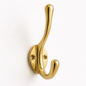 Solid Brass Double Coat Hook for the Entryway