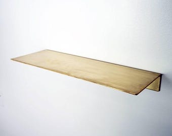 Minimalist Solid Brass Floating Wall Shelf