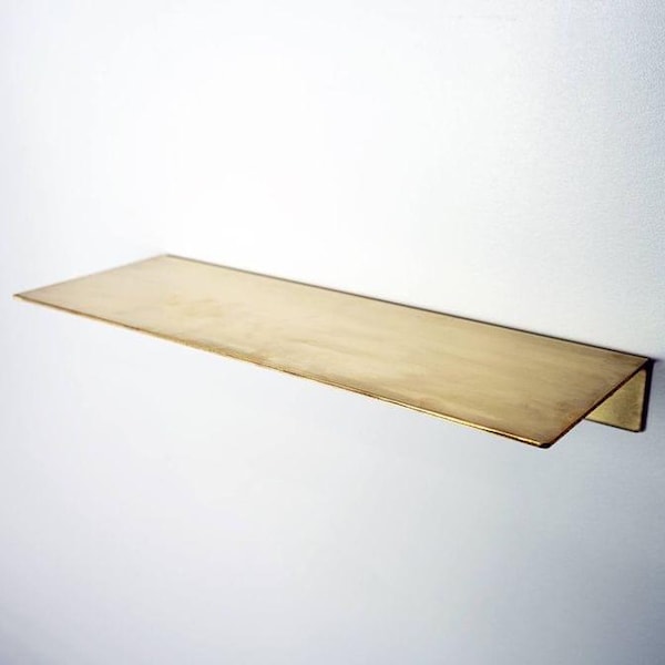 Minimalist Solid Brass Floating Wall Shelf